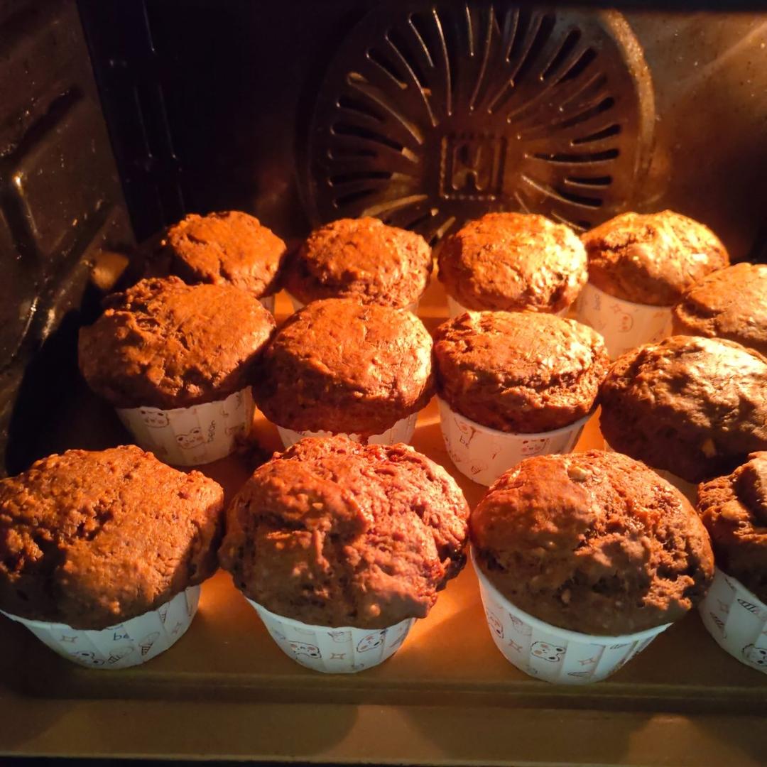 🔥超级好吃👍红糖核桃巧克力香蕉玛芬蛋糕