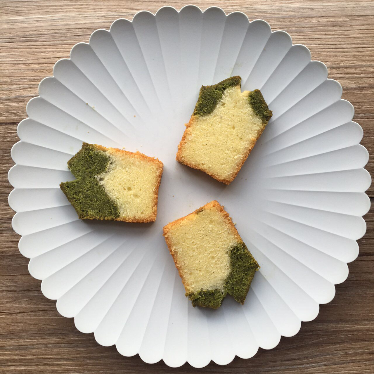 香草&抹茶双拼磅蛋糕（白菜磅）