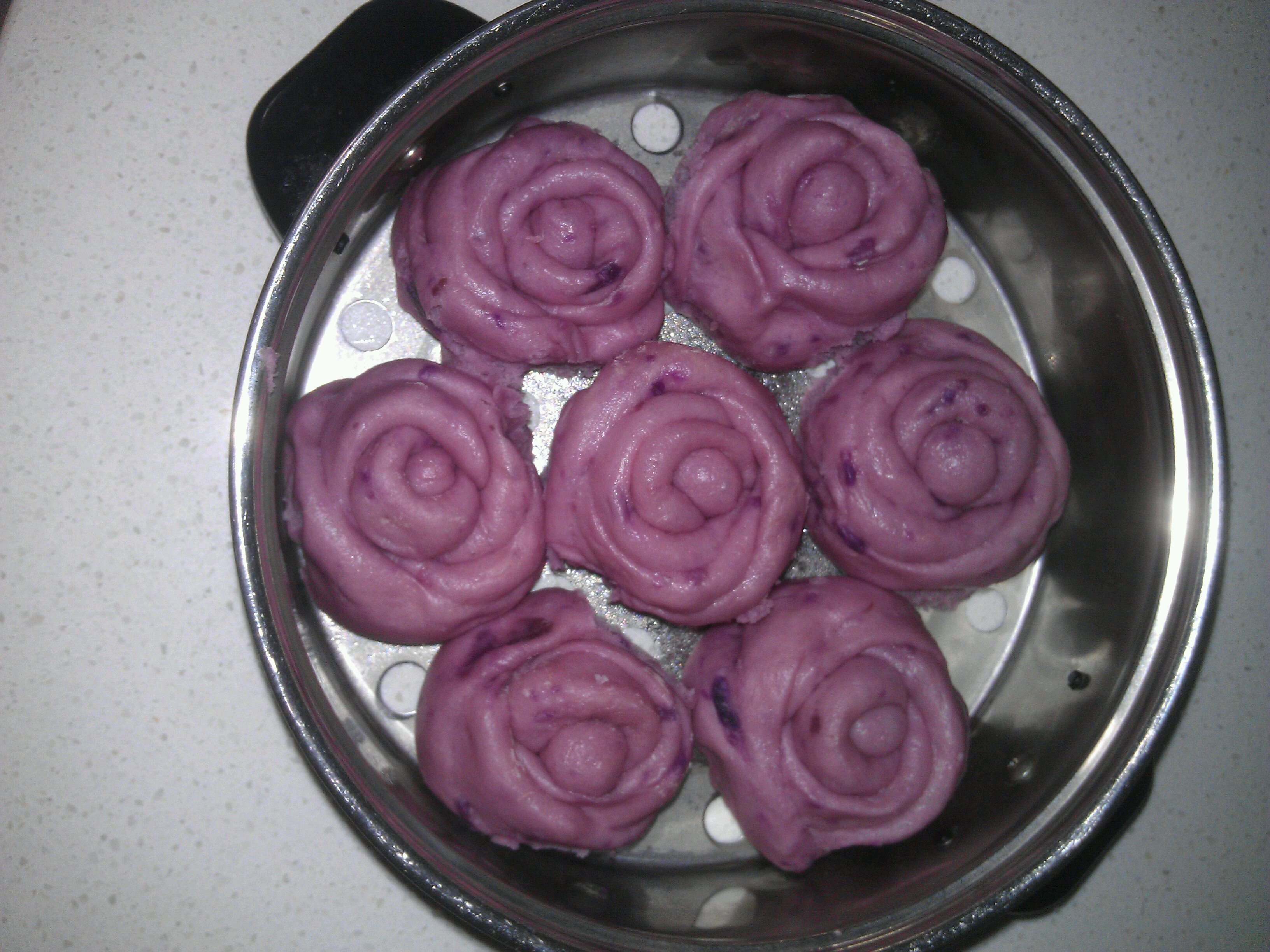 紫薯玫瑰花馒头