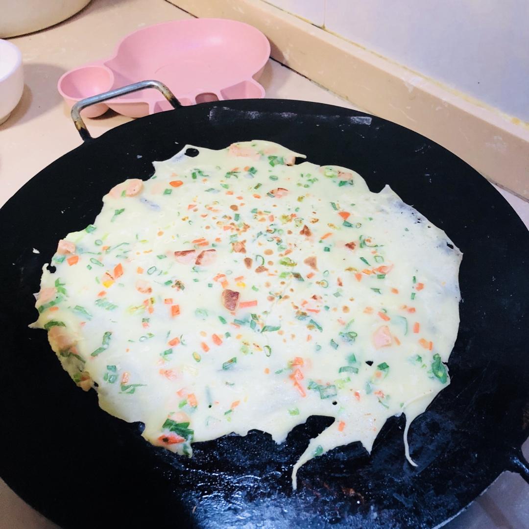 简单快手蔬菜鸡蛋煎饼