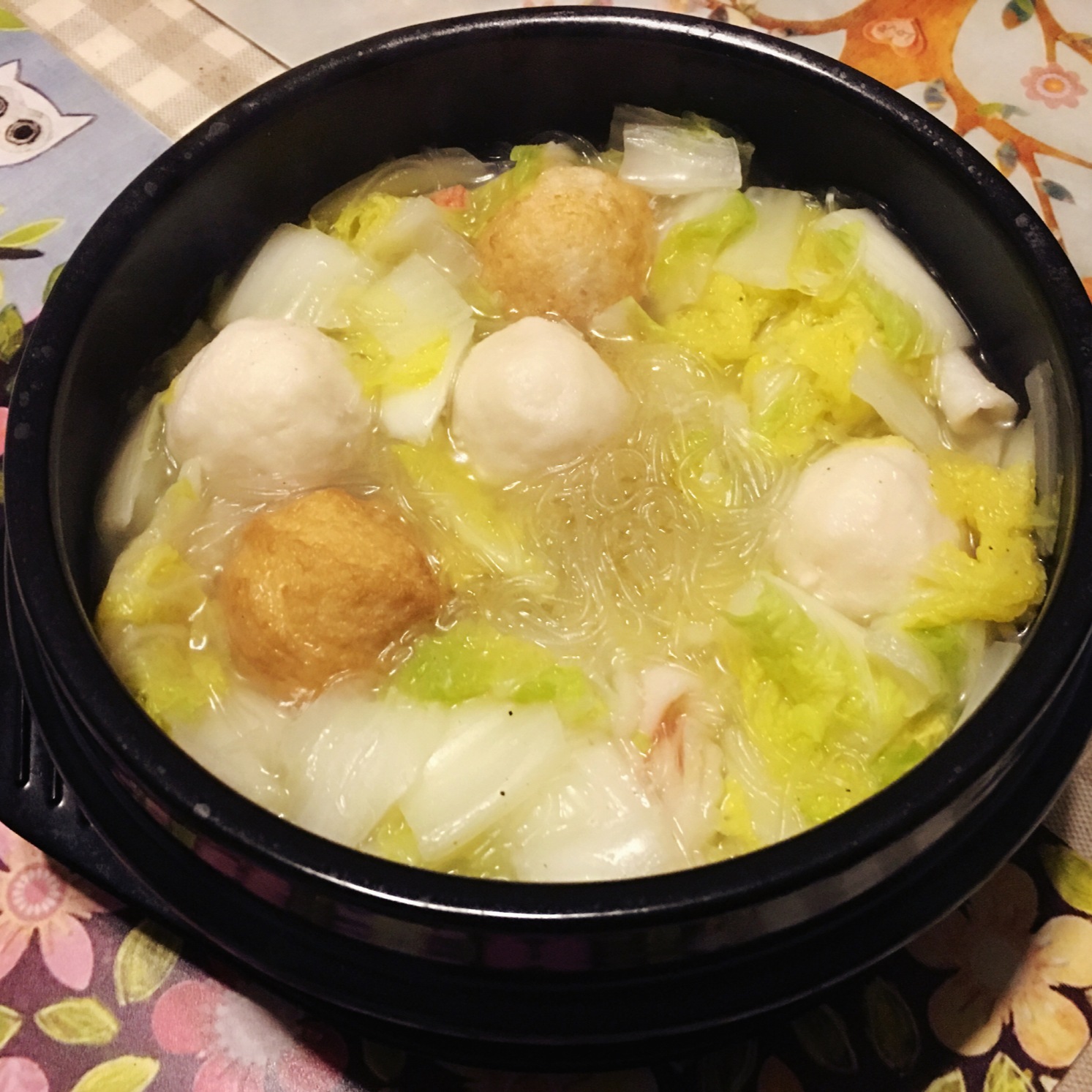 白菜丸子粉丝汤
