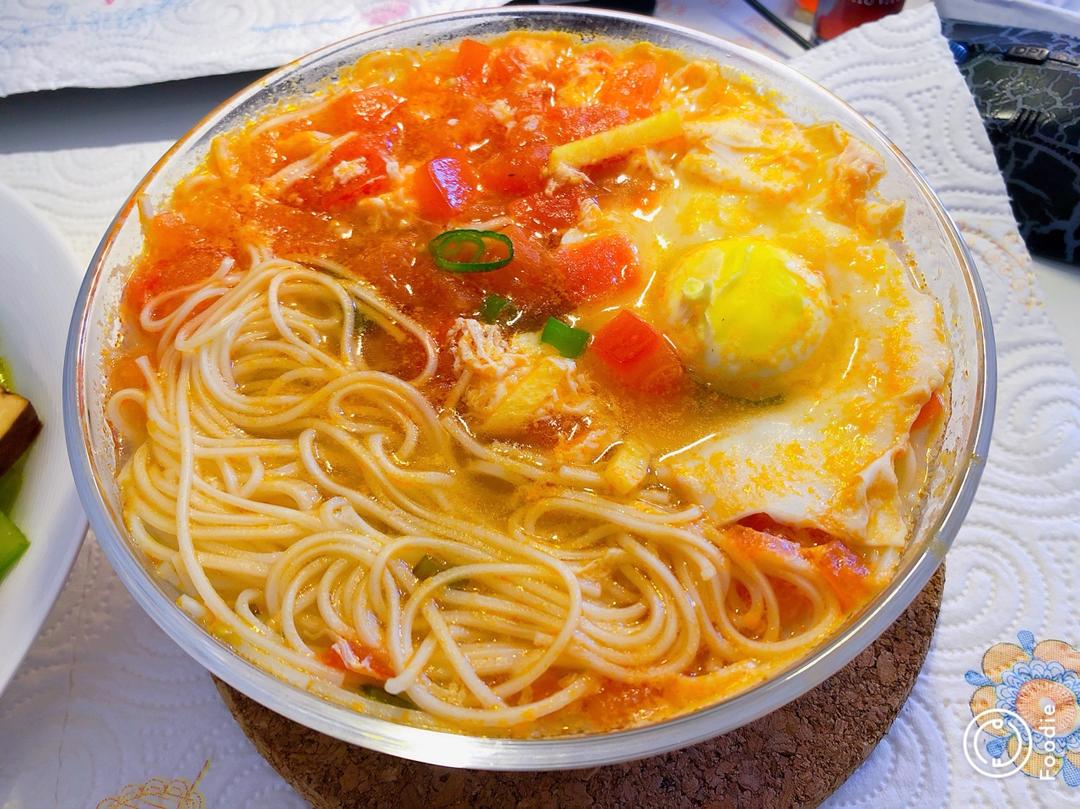 随便起个名字123做的最家常的普通汤面——西红柿鸡蛋龙须面