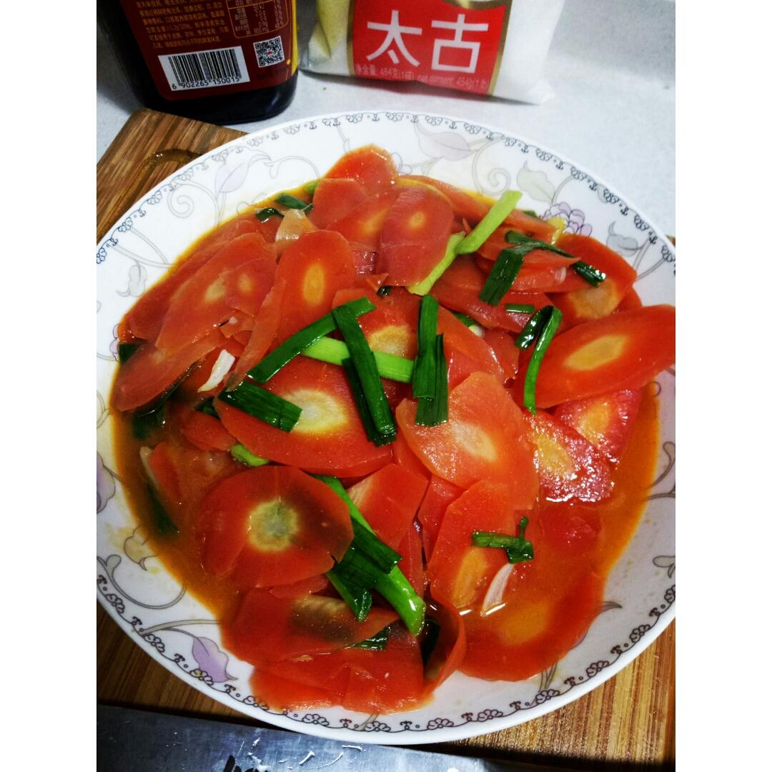 青蒜苗炒胡萝卜