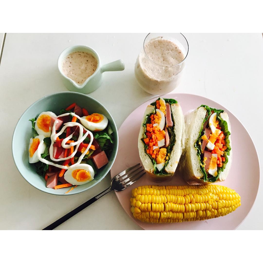 如何做超厚的沼三明治~详细tip！牛油果鸡蛋午餐肉三明治~