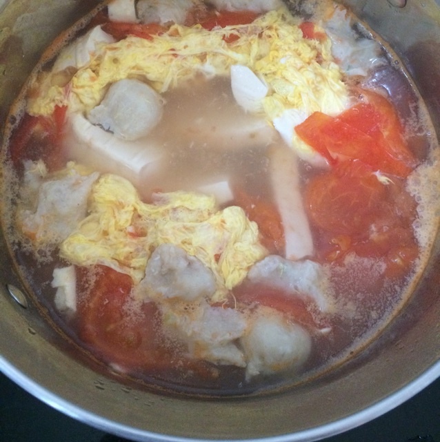 番茄豆腐蛋花汤的做法