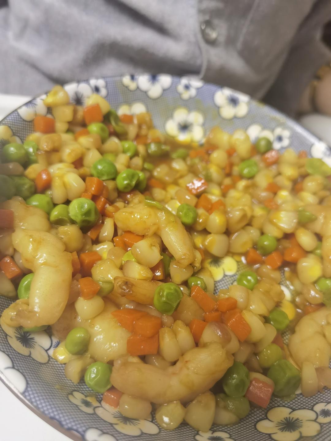 什锦玉米粒虾仁🍤🌽🥕