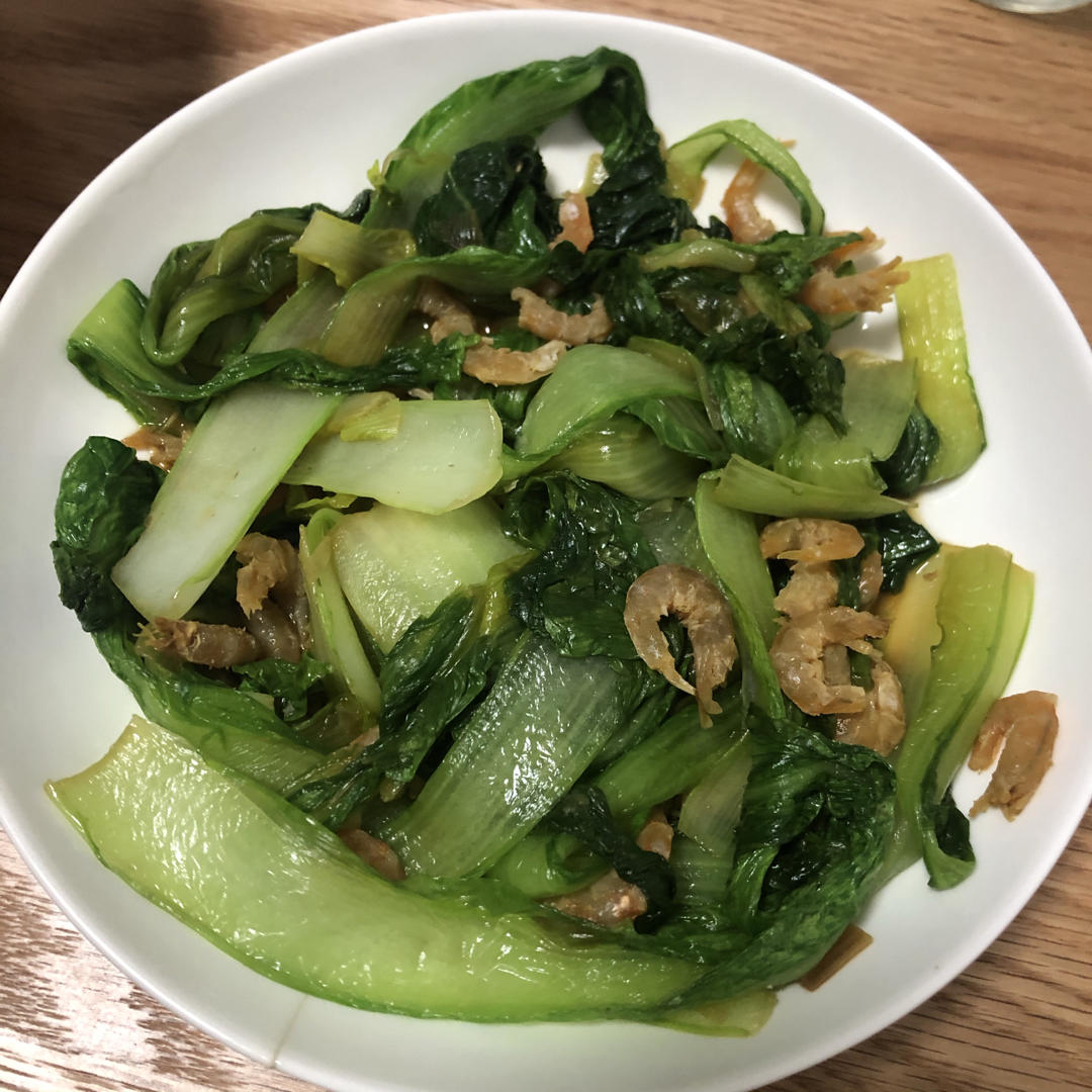 虾米炒小白菜