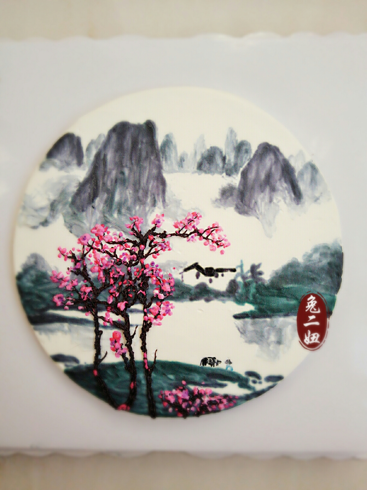 中国风国画彩绘蛋糕