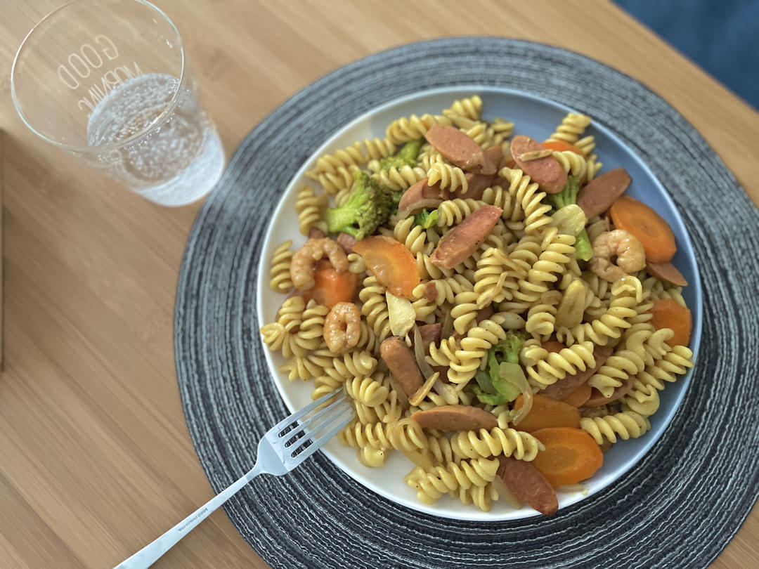 咖喱火腿螺旋意面