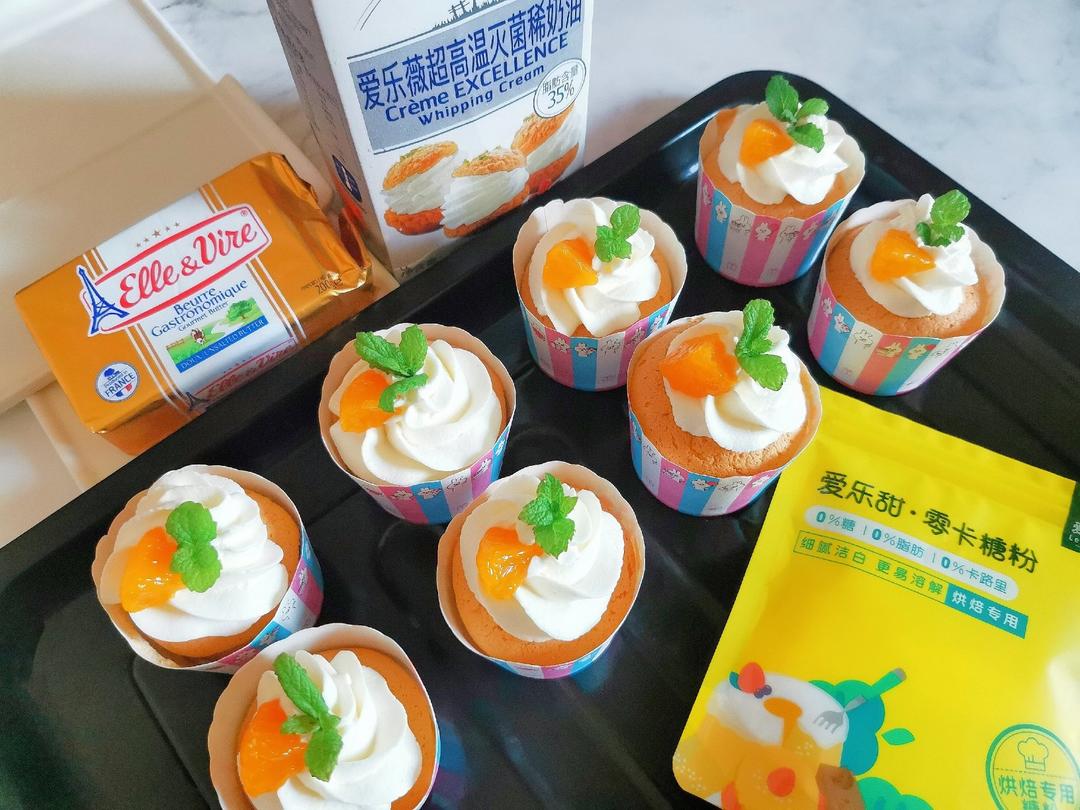 0卡甜蜜的奶油水果杯子蛋糕🍰
