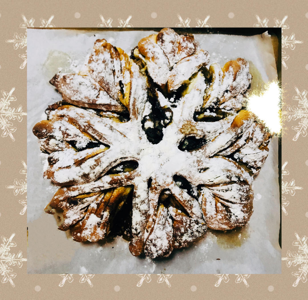 一次发酵就非常好吃的肉桂红糖苹果馅雪花面包