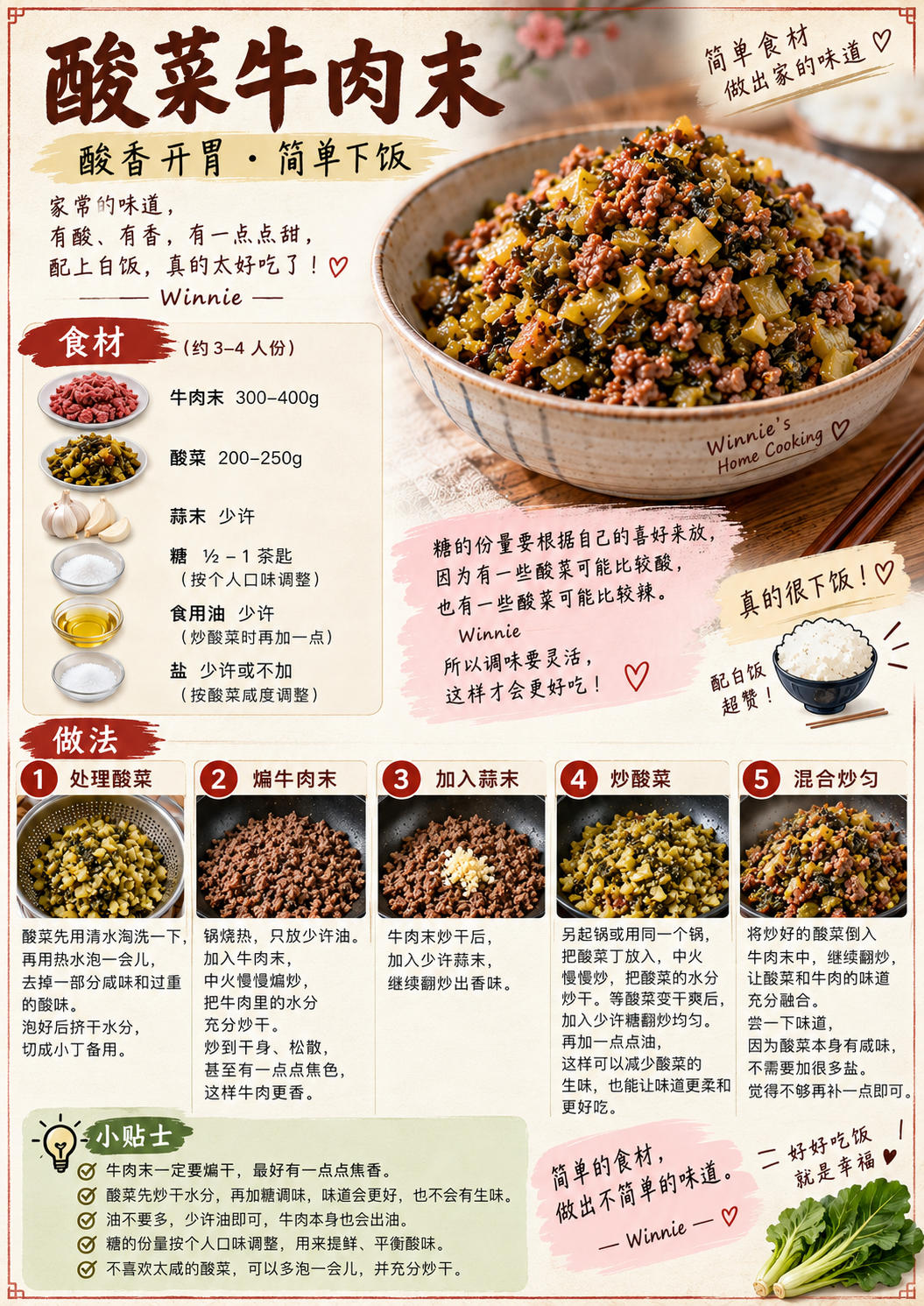 酸菜牛肉末