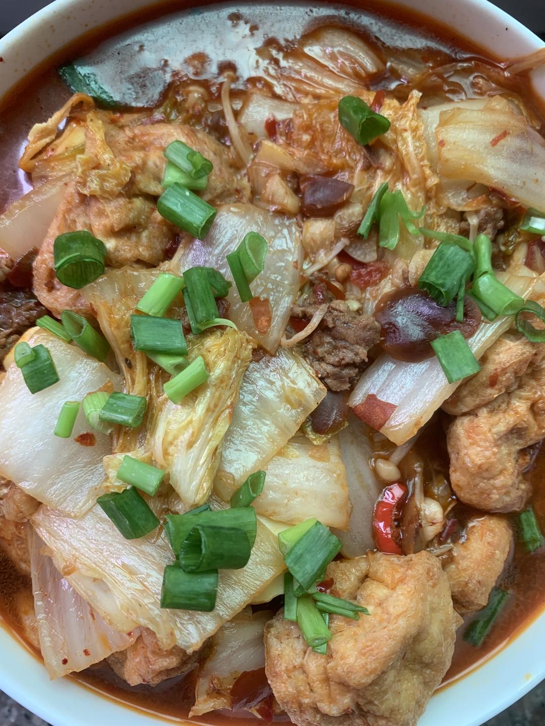 娃娃菜焖豆泡巨下饭！