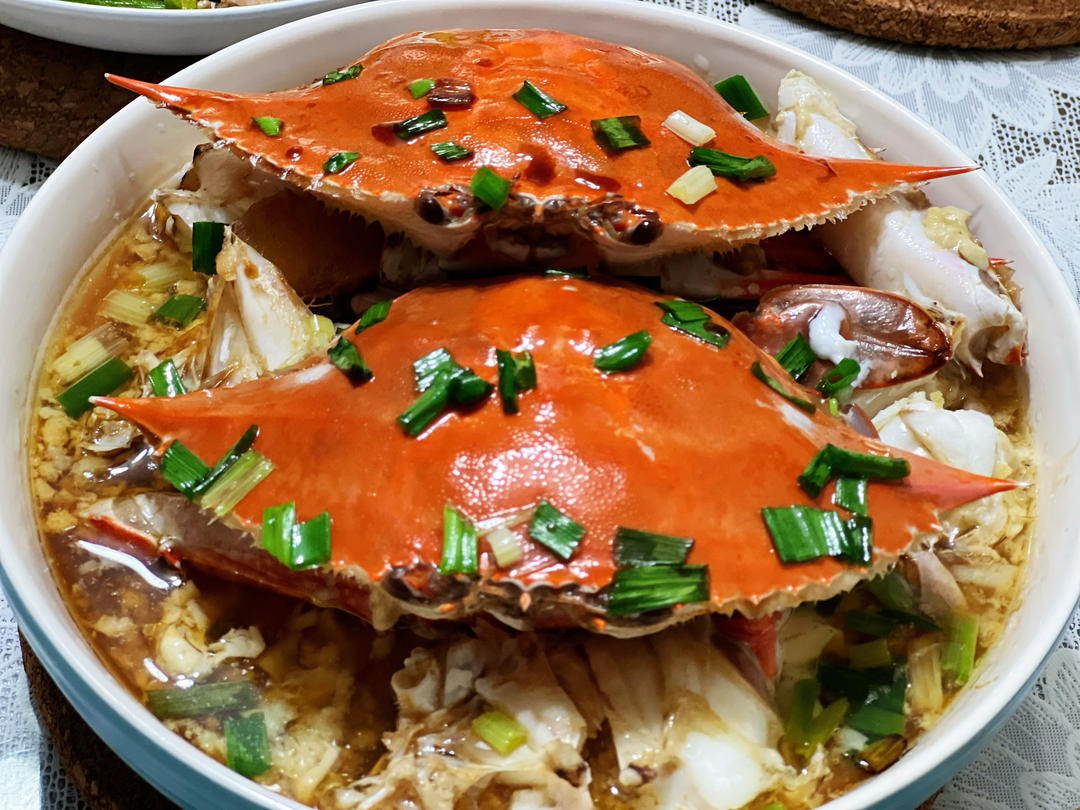 白蟹蒸嫩豆腐