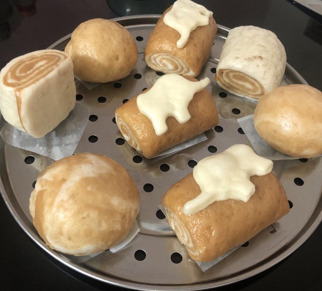 细腻光滑一次发酵牛奶馒头