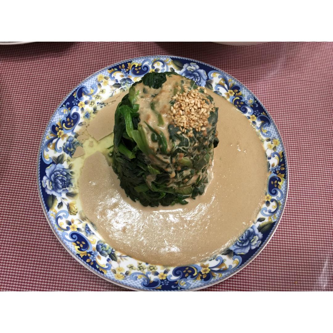 双色芝麻菠菜墩