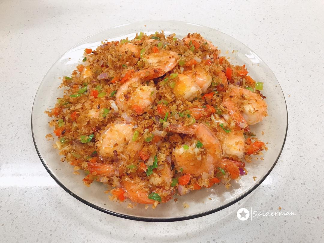 不油炸的避风塘炒虾