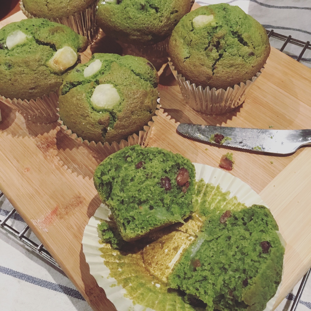 麻糬抹茶小红豆muffin