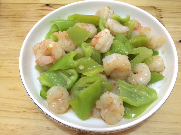 虾仁炒青椒
