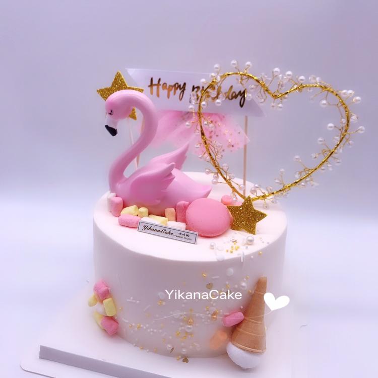 yikanacake做的气球蛋糕 火烈鸟蛋糕 火烈鸟梦幻气球蛋糕