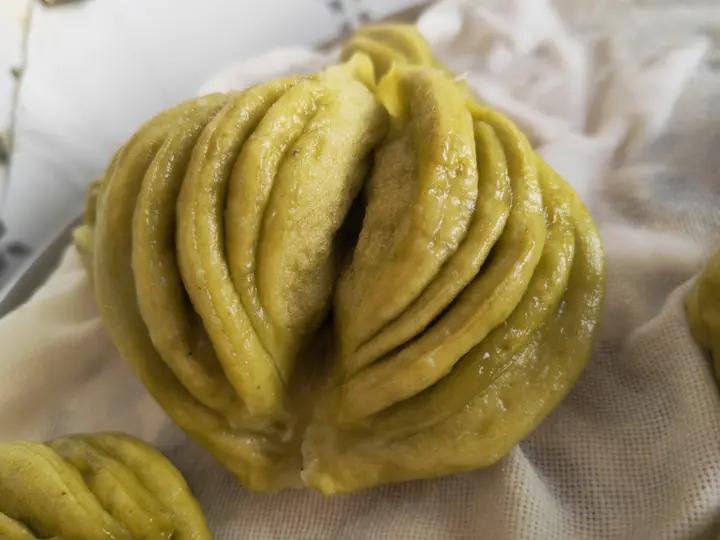 菠菜汁心形馒头 花卷（一次性发酵超治愈）