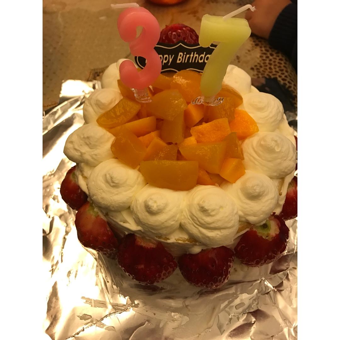 【零失败】不会裱花没关系的水果裸蛋糕 芒果裸蛋糕 完美戚风胚