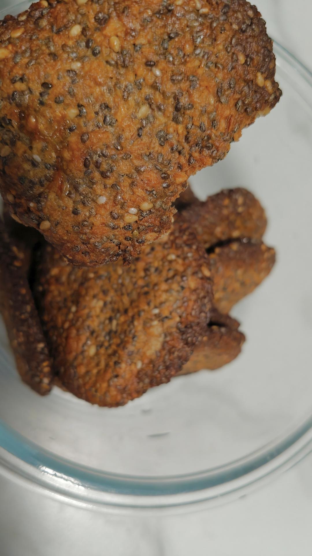 意想不到的美味口感！全程30分钟！健康香脆奇亚籽椰蓉饼