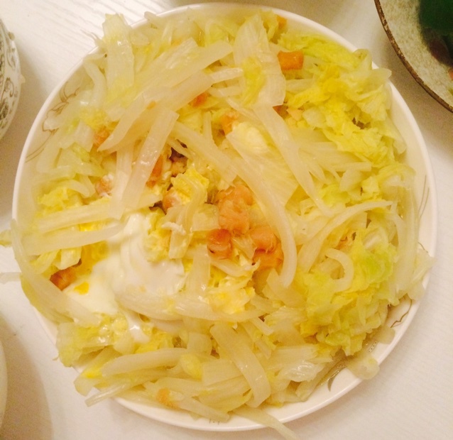 素赛螃蟹----干贝白菜滑蛋