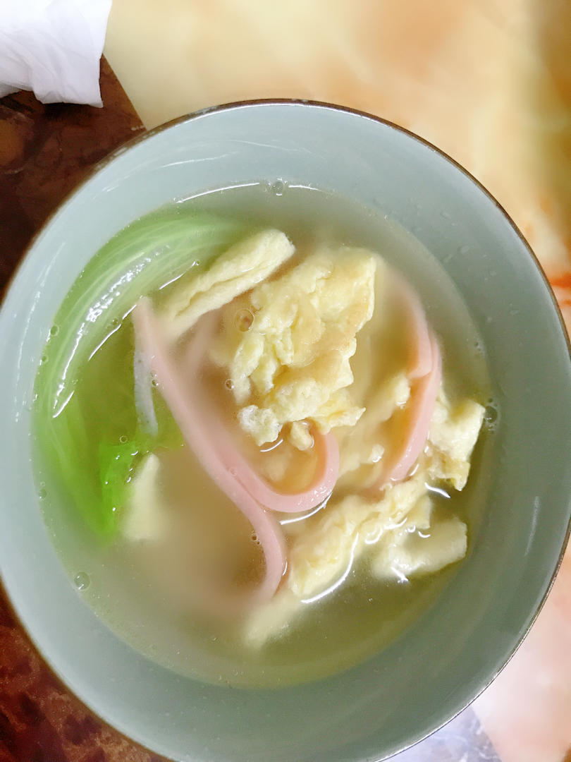 超简单生菜鸡蛋汤（可以换白菜）