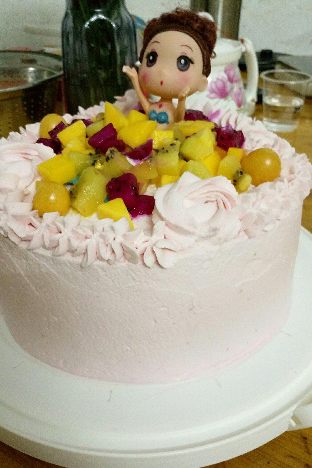 【零失败】不会裱花没关系的水果裸蛋糕 芒果裸蛋糕 完美戚风胚