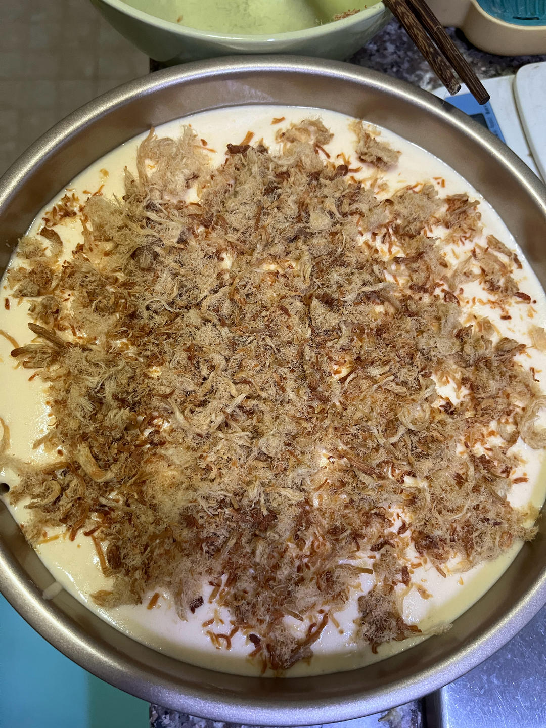 肉松芝士夹心咸戚风，这组合搭配好吃到停不下来！！ ！