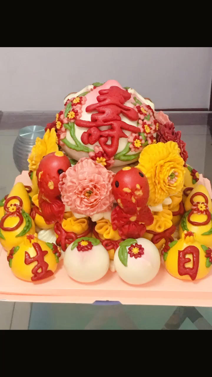 老人生日纯手工祝寿寿桃