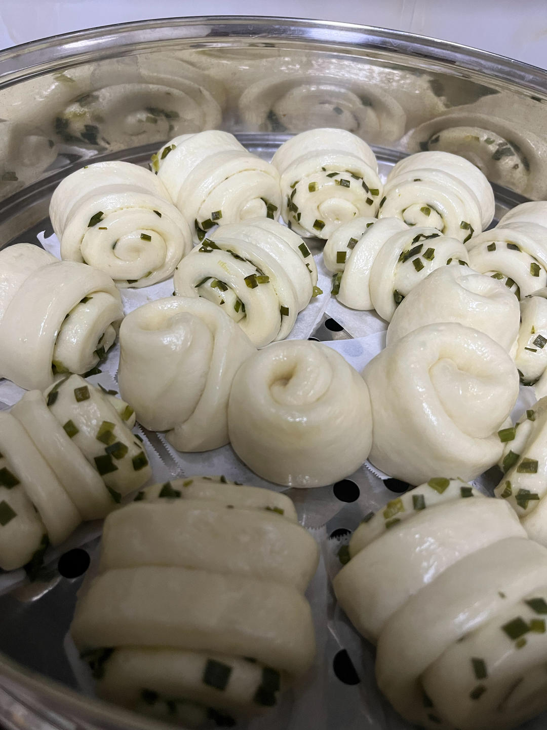 葱花培根花卷，一次发酵｜花样面食早餐
