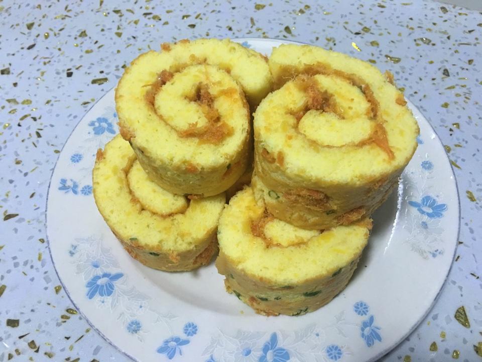 香葱肉松肥蛋糕卷～