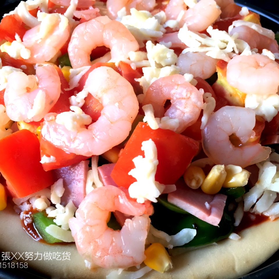 鲜虾培根薄披萨—海氏烤箱定制