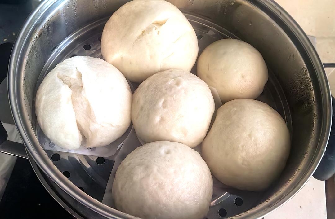 烫面馒头（一次发酵，个个水光肌）
