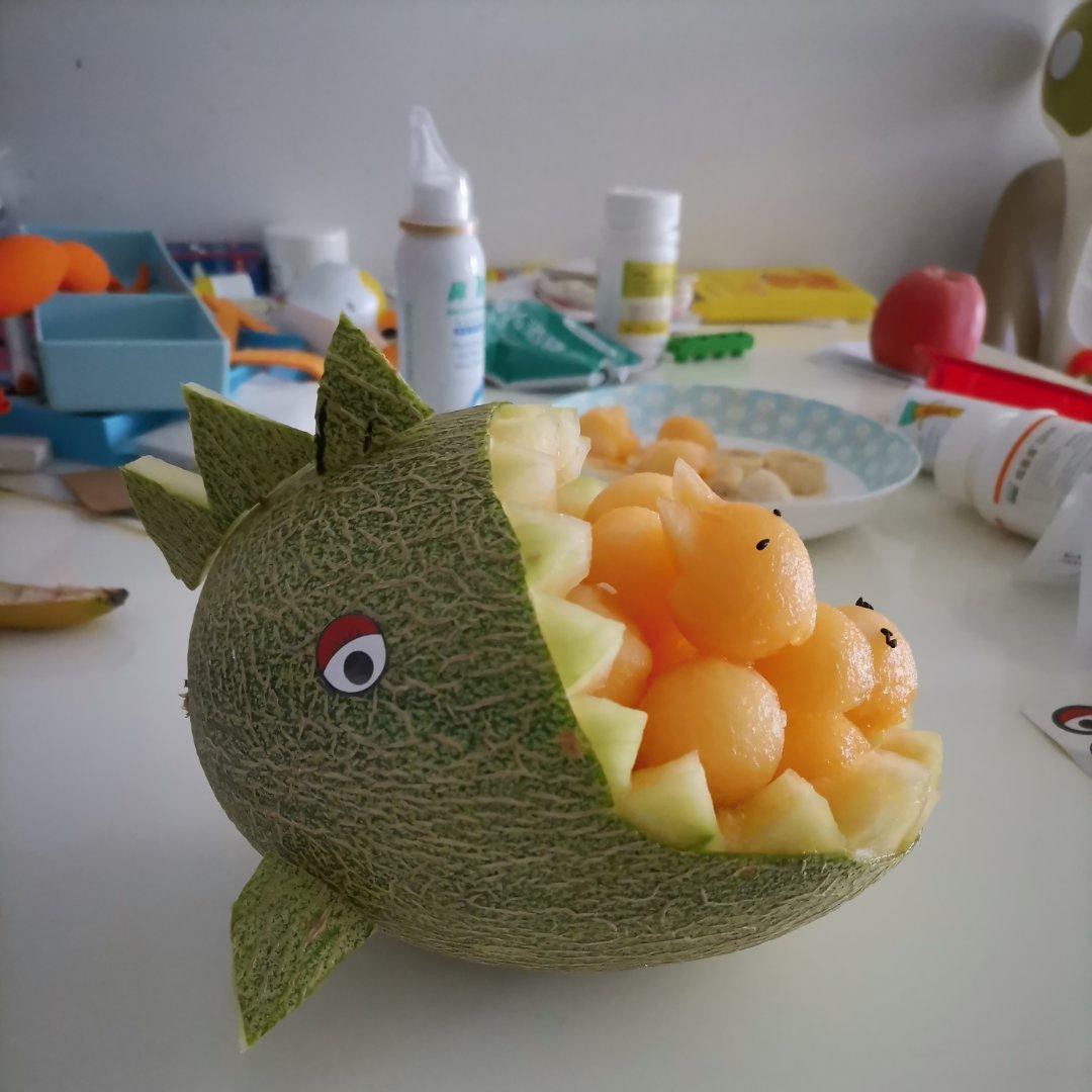 🦈鲨鱼哈密瓜果盘～敢吃吗？😄