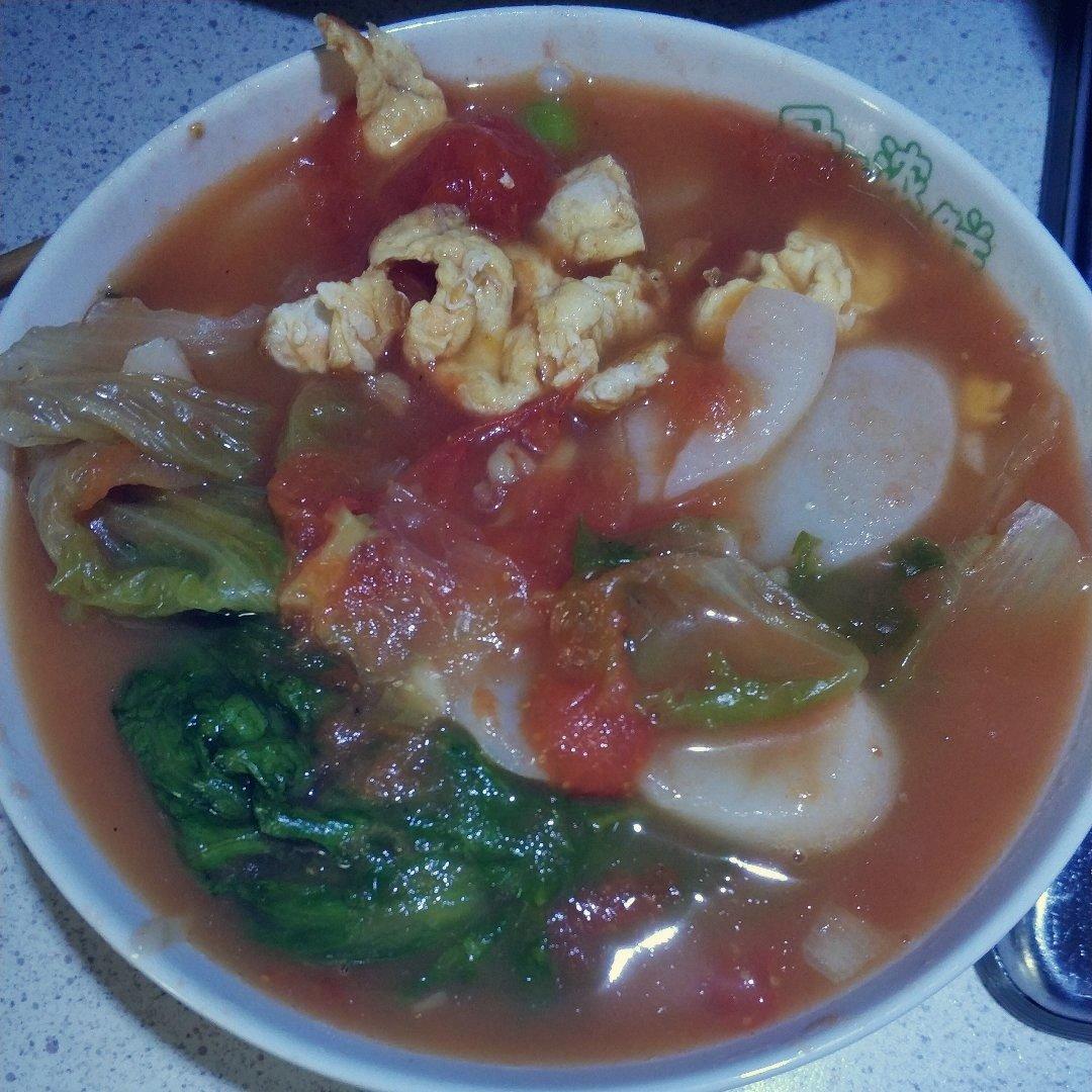 番茄汤年糕