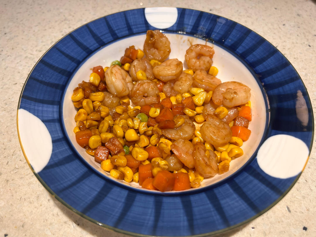 什锦玉米粒虾仁🍤🌽🥕