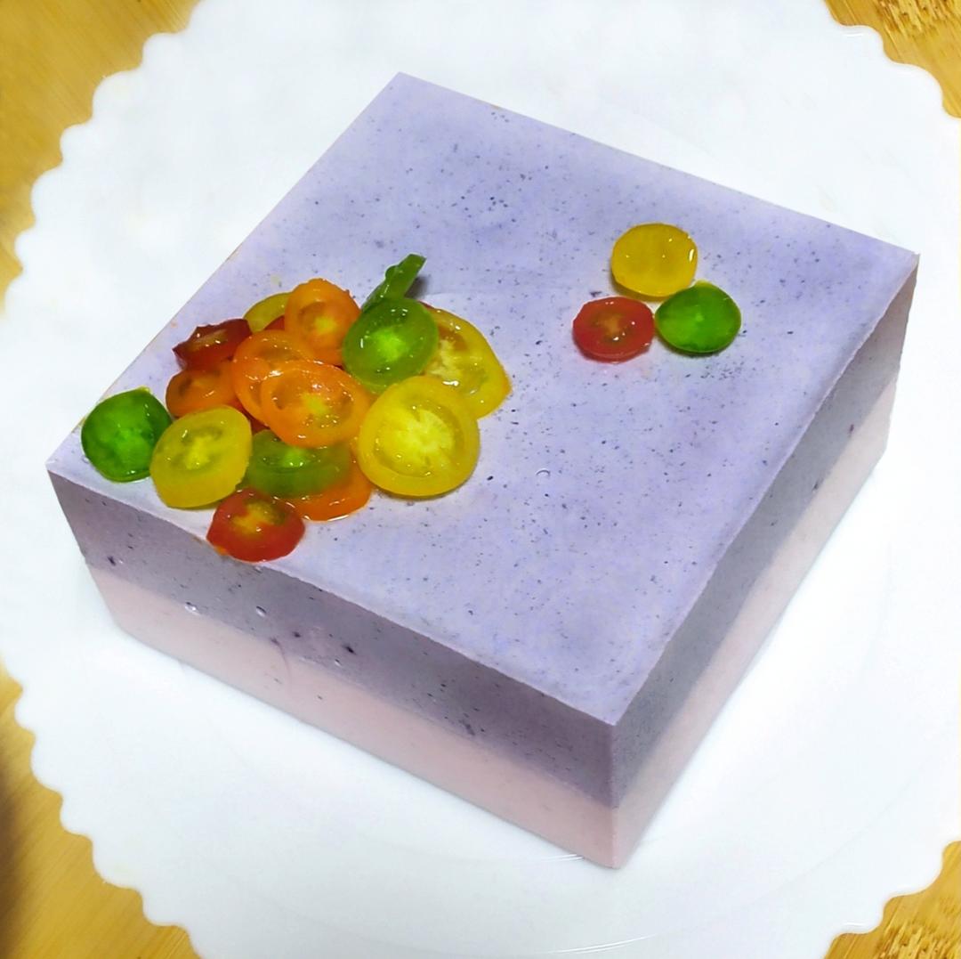 渐变蓝莓慕斯蛋糕🎂