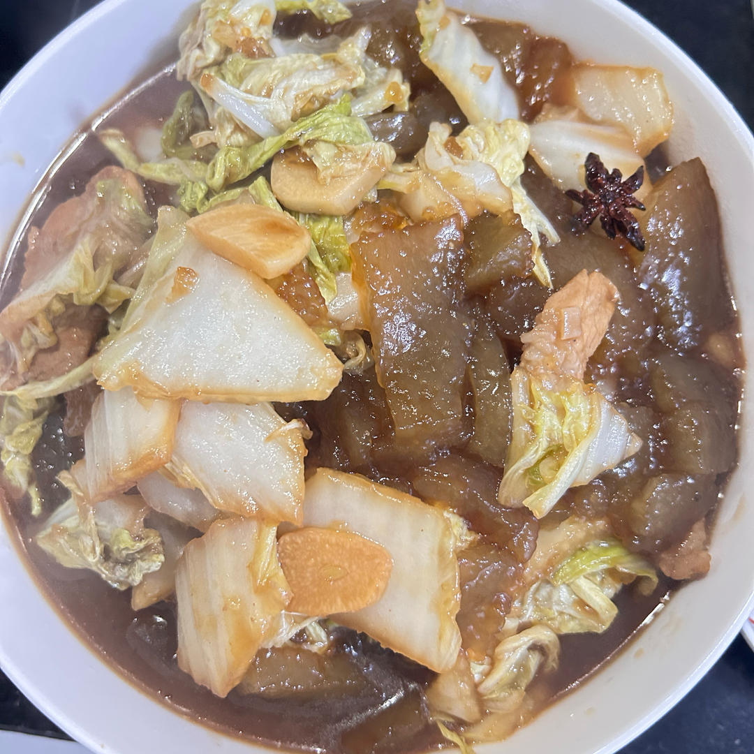 白菜炒粉坨（焖子）