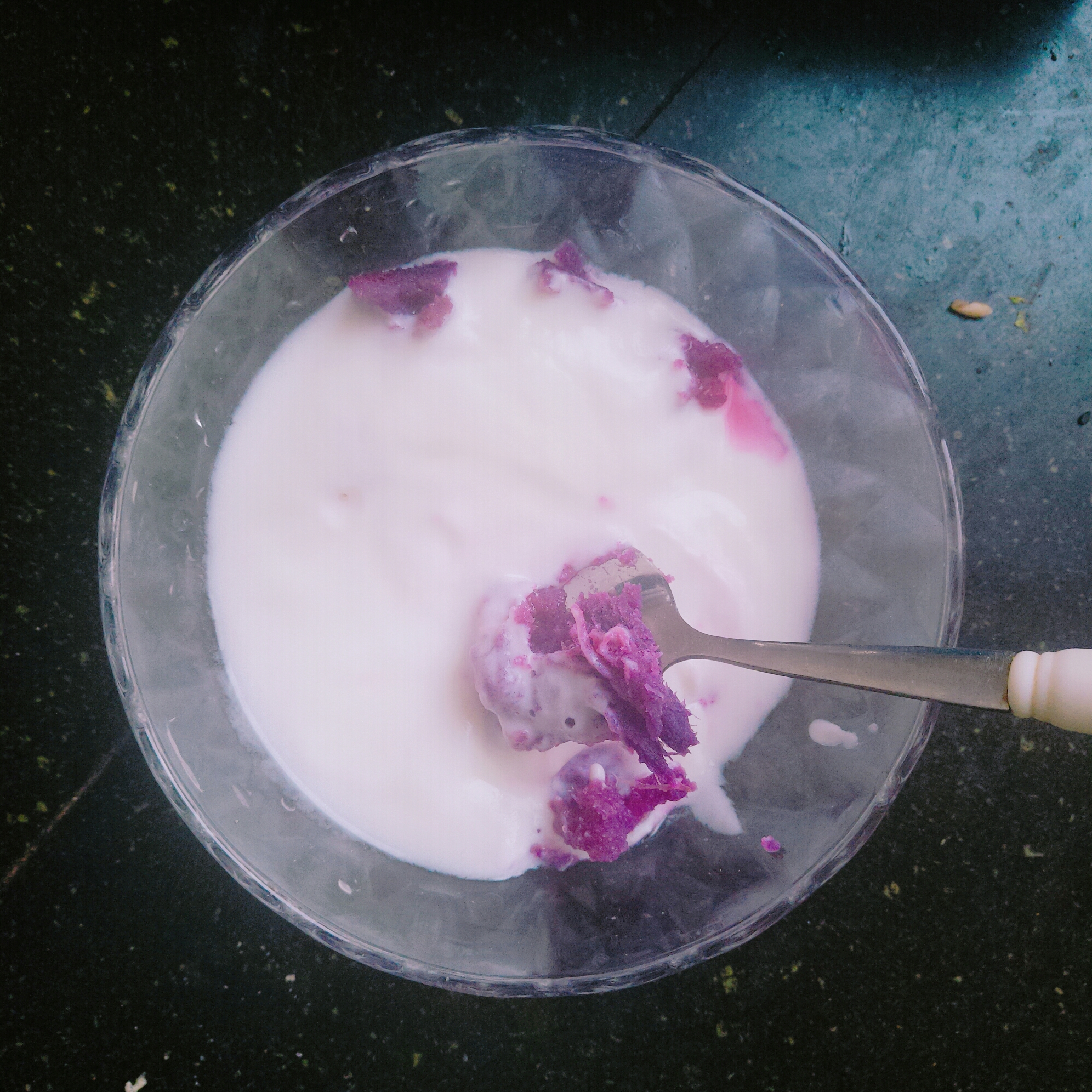 炒鸡好吃的紫薯拌酸奶