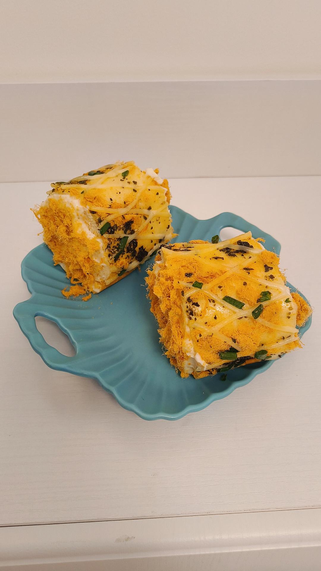 香葱肉松面包卷