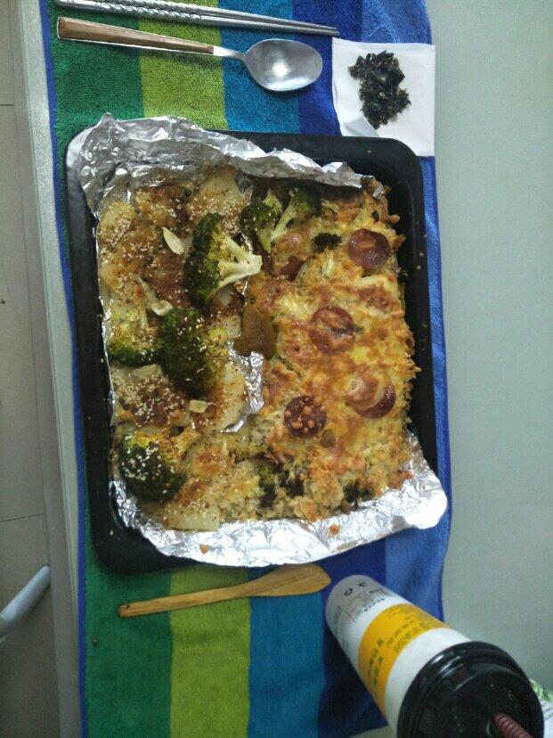 鲜虾培根芝士焗饭