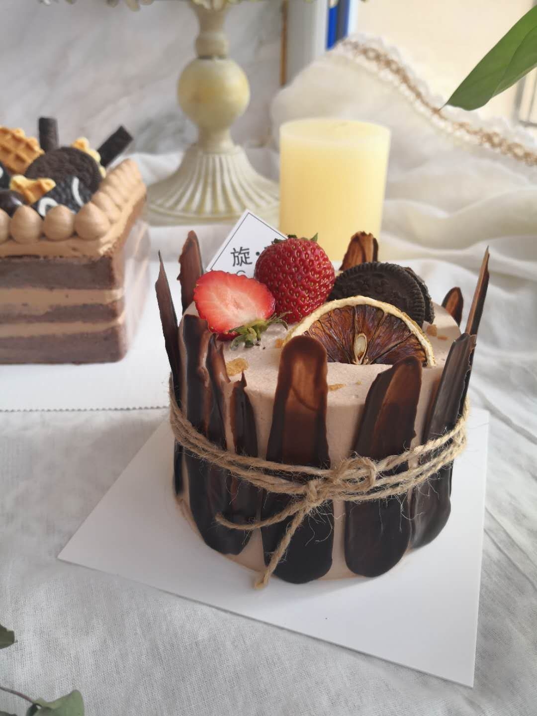 四寸森系巧克力蛋糕🍫巧克力装饰件的做法