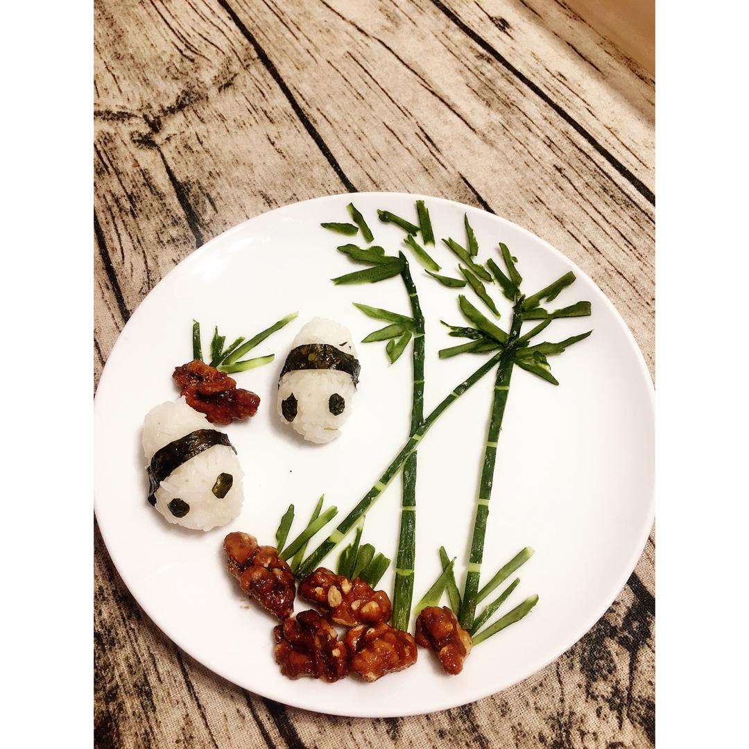 饭饭fstar做的熊猫吃竹子拼盘
