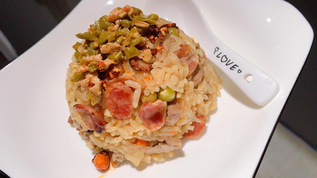 懒人版腊肠饭的做法