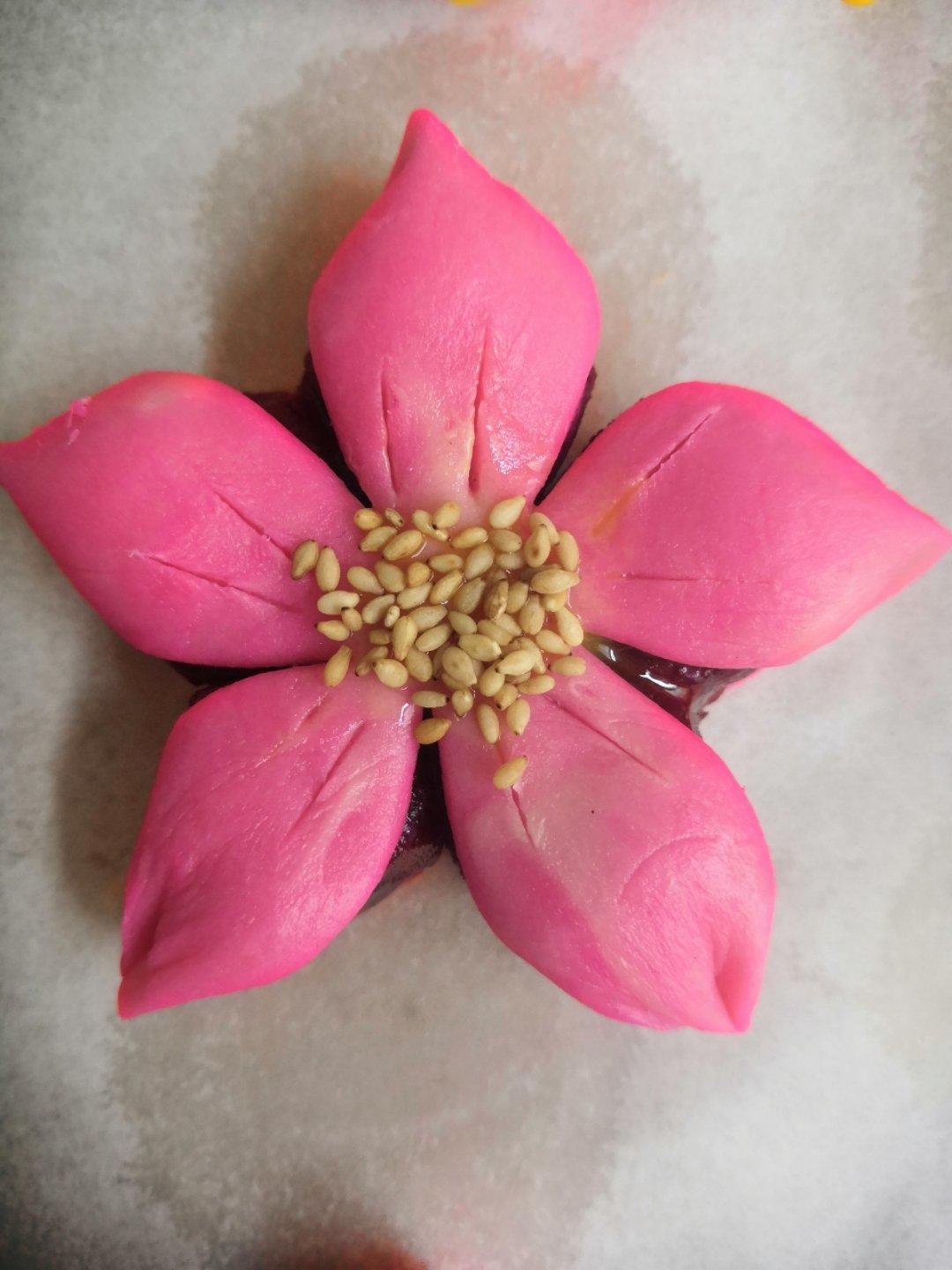 🌸花都开好了--步骤超详尽的桃花酥(无色素!火龙果版)