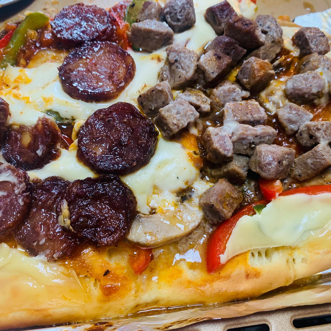 完爆必胜客🍕棒约翰🍕芝士香肠卷边披萨