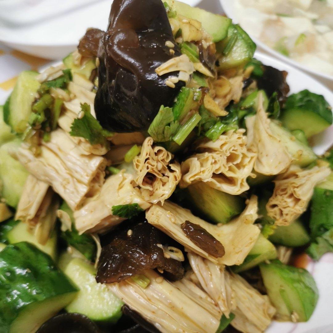 巨好吃的开胃凉拌黄瓜腐竹，零失败